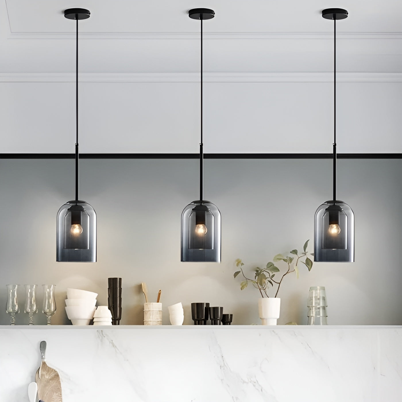 ScandiLume Hanglamp - Elegante Postmoderne Dubbelglas Verlichting