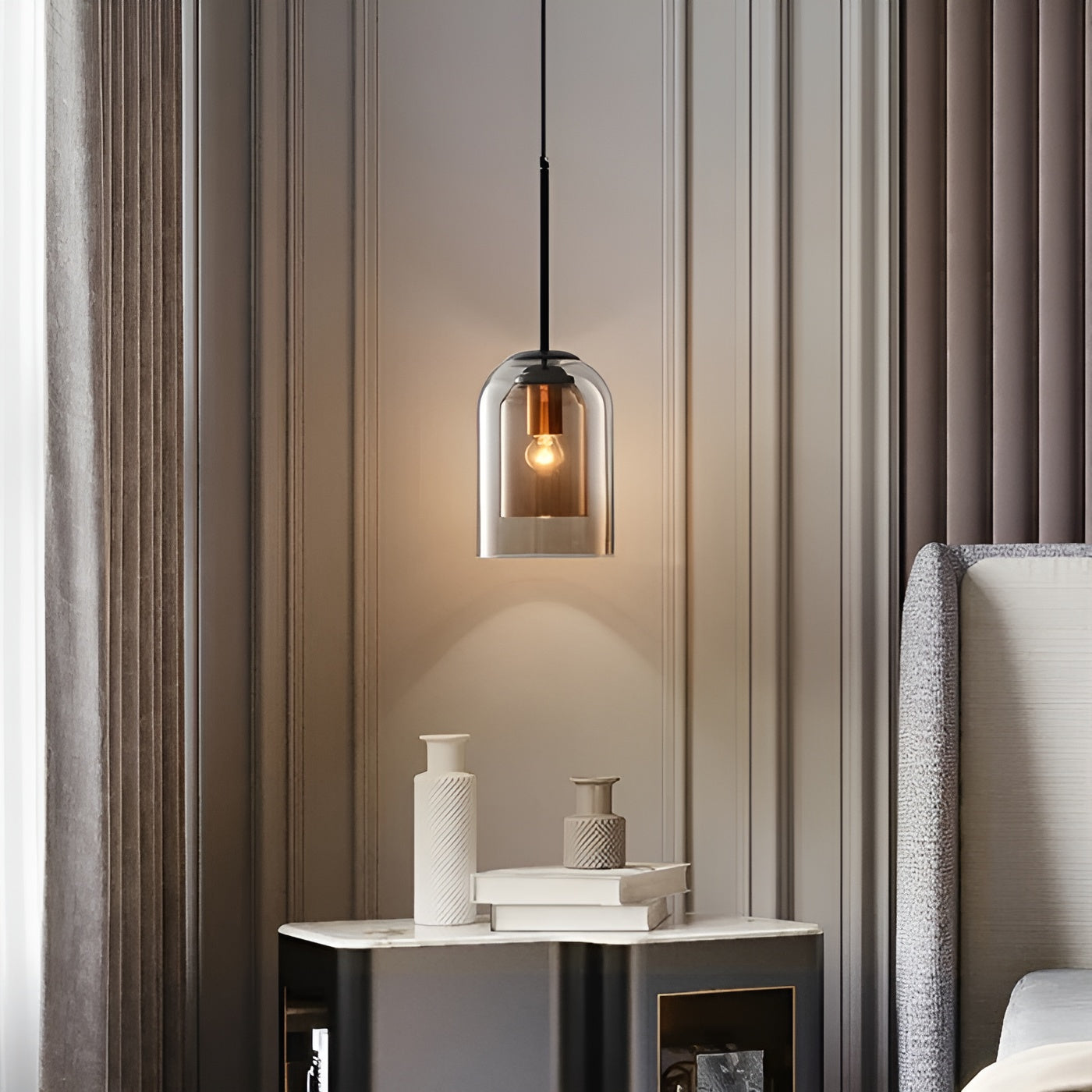 ScandiLume Hanglamp - Elegante Postmoderne Dubbelglas Verlichting
