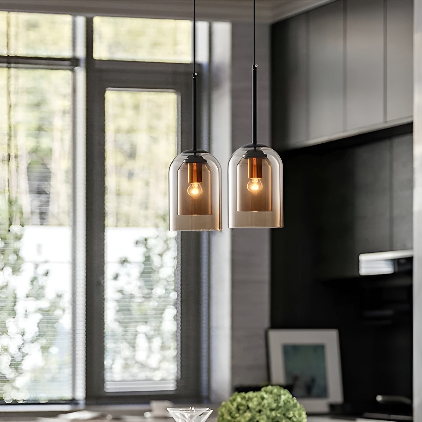 ScandiLume Hanglamp - Elegante Postmoderne Dubbelglas Verlichting