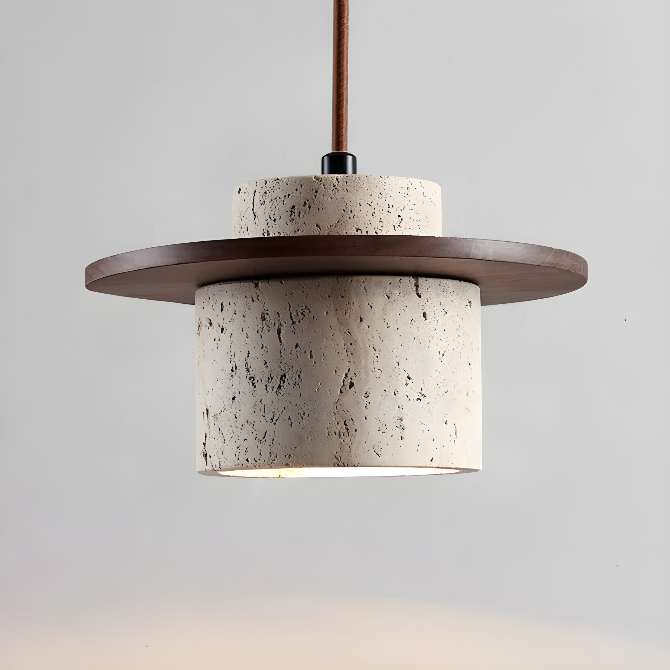 TravertGlow Wabi-Sabi Hanglamp - Natuurlijke Steenharmonie