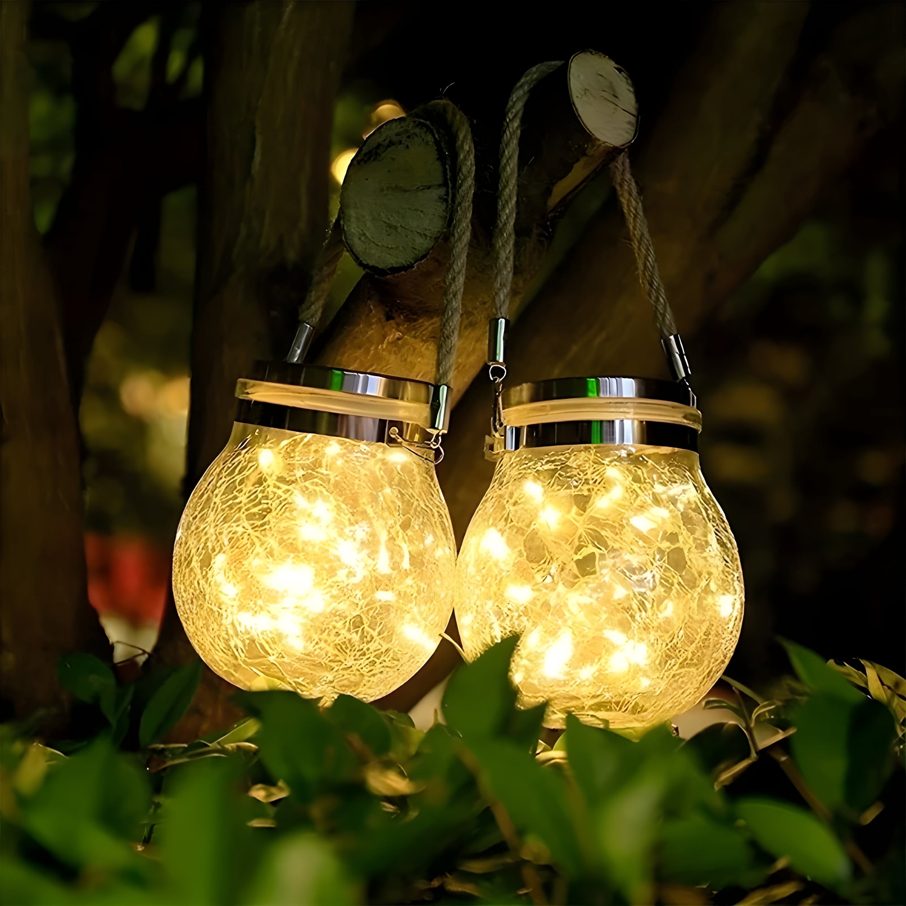 Stijlvolle CrackJar Lamp - Hangende Glazen Tuinverlichting