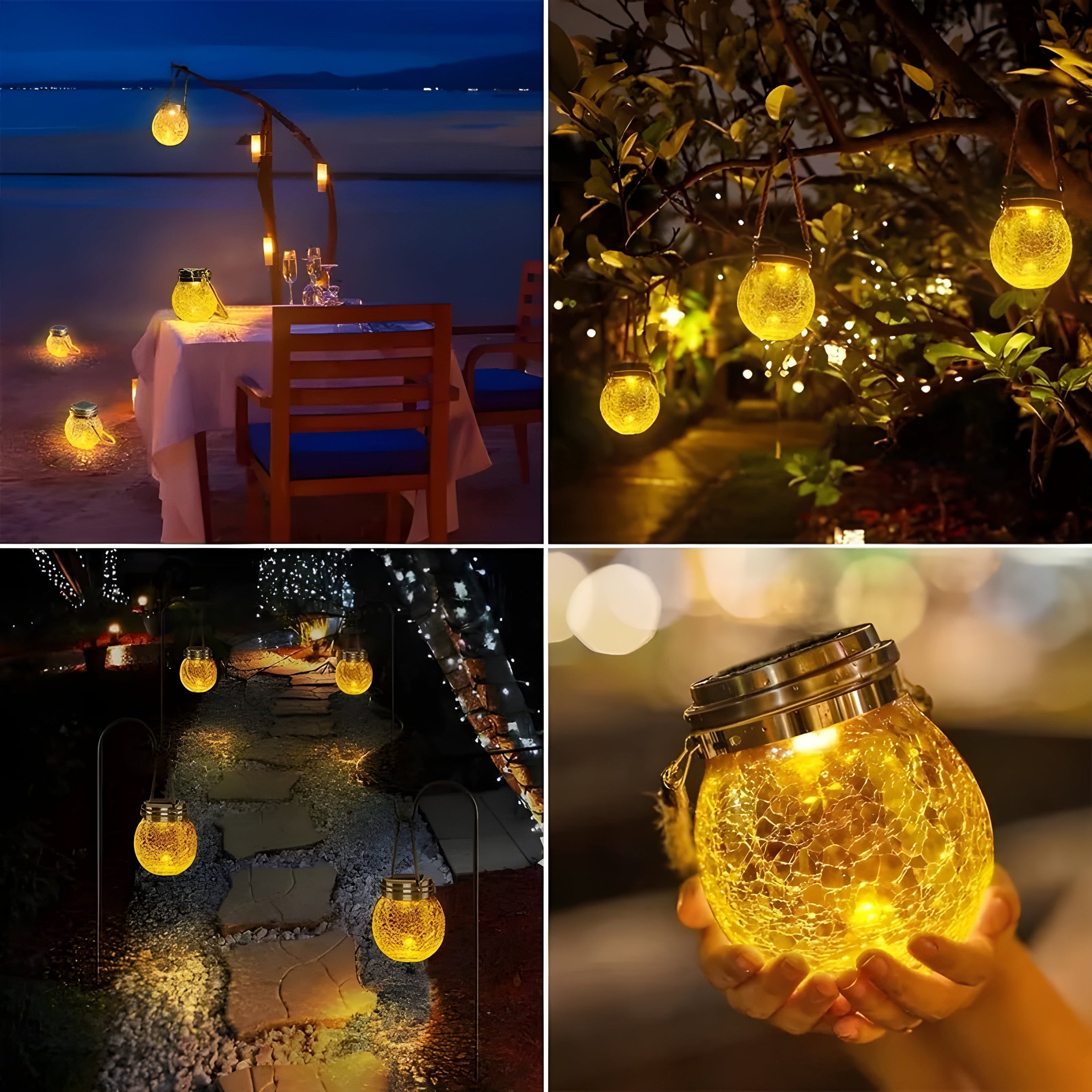 Stijlvolle CrackJar Lamp - Hangende Glazen Tuinverlichting