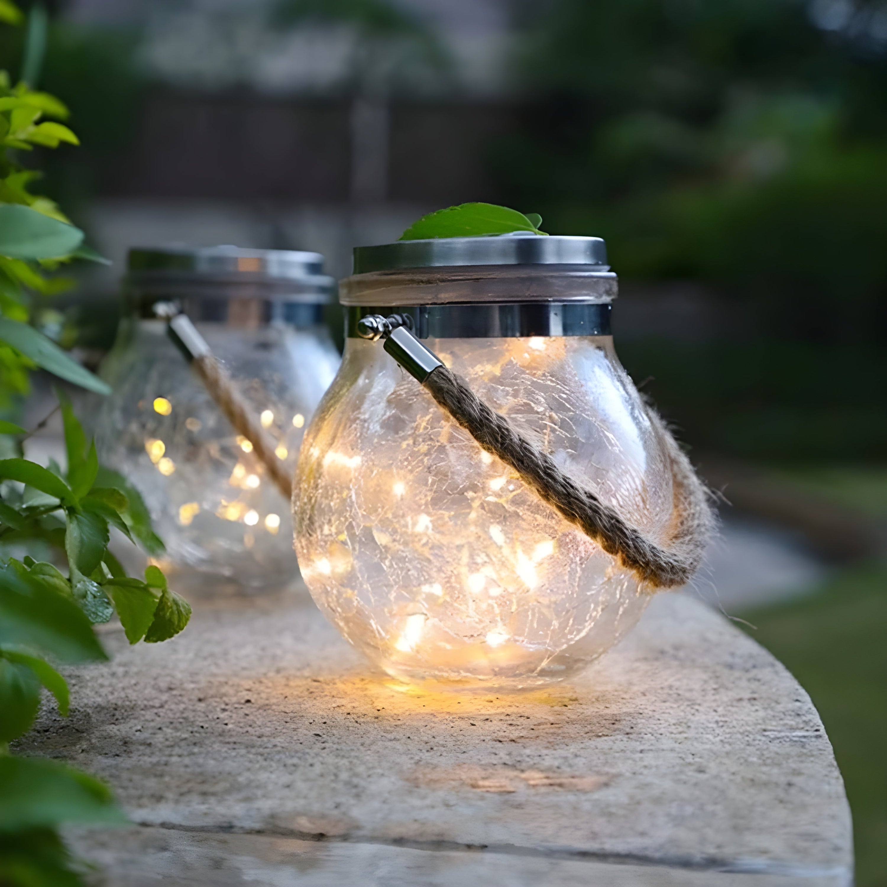Stijlvolle CrackJar Lamp - Hangende Glazen Tuinverlichting