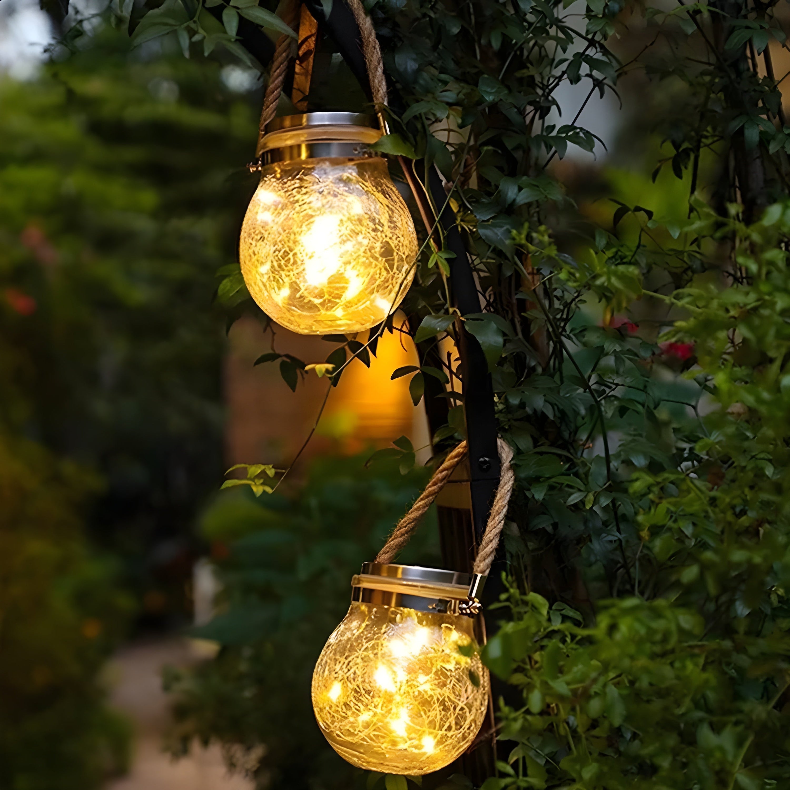 Stijlvolle CrackJar Lamp - Hangende Glazen Tuinverlichting